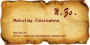 Matulay Zsuzsanna névjegykártya